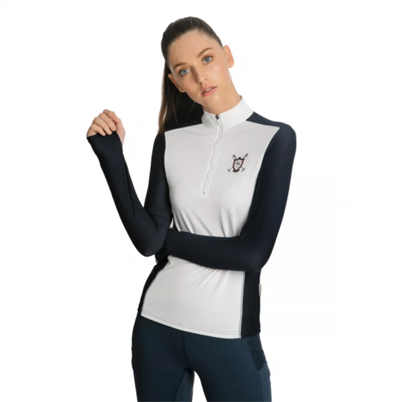Horseware Ellie Long Sleeve Technical Top - Navy/White